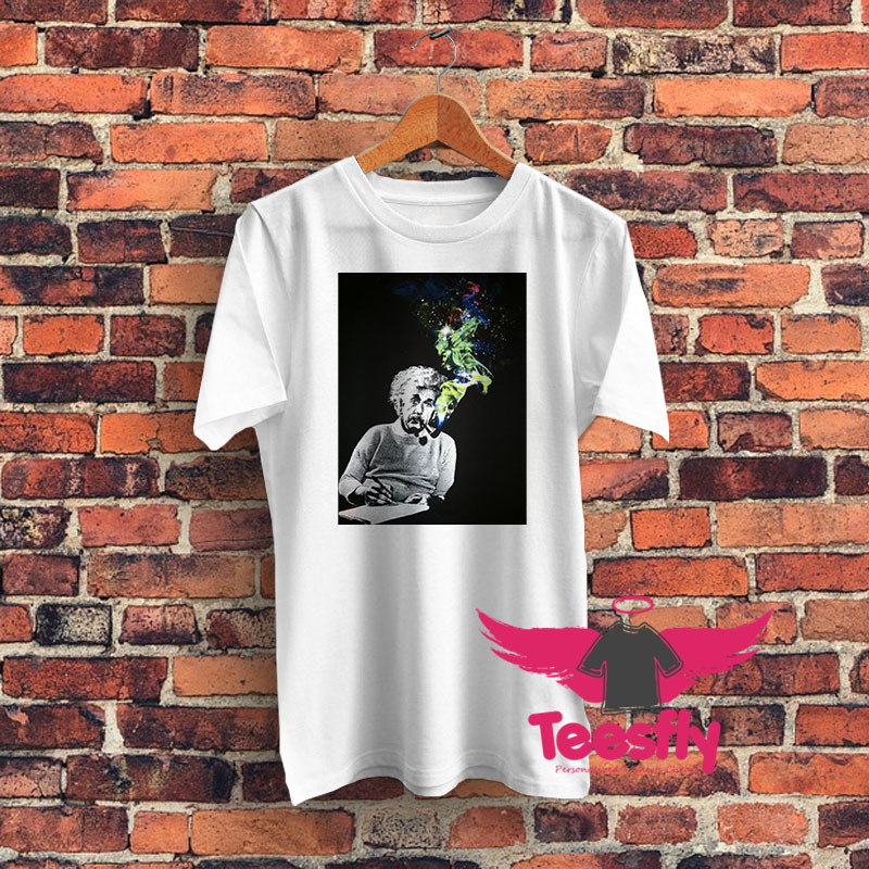 Albert Einstein Smoking Colors Graphic T Shirt