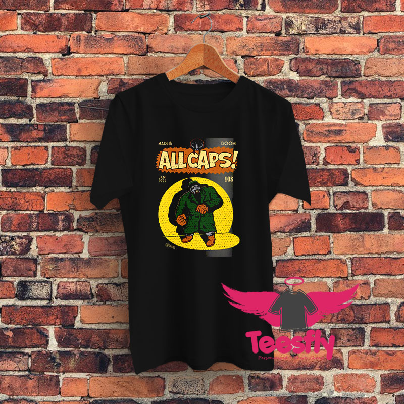 All Caps MF Doom Graphic T Shirt