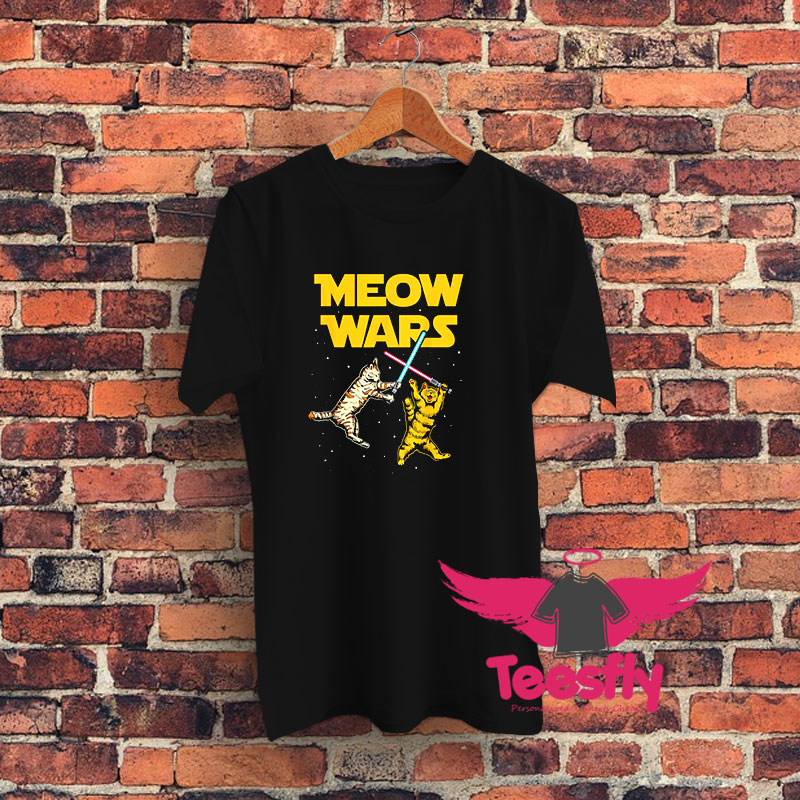 Meow Wars Space Cat Kitten Graphic T Shirt