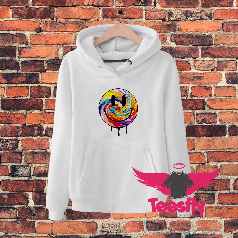 Acid Dripping Smiley Face Tie Dye Hoodie