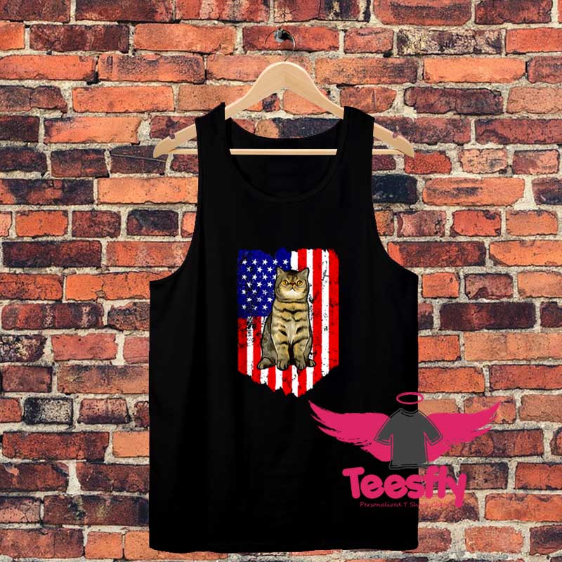 American Flag Exotic Shorthair Unisex Tank Top