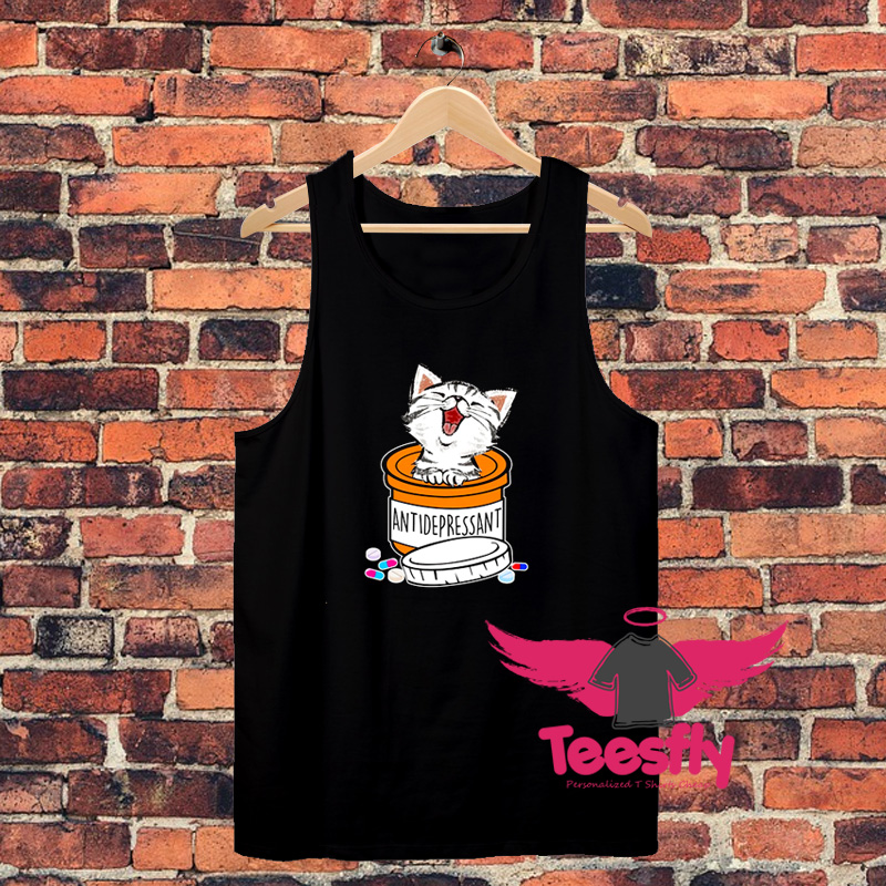 Antidepreant Cat Kids Lovers Unisex Tank Top