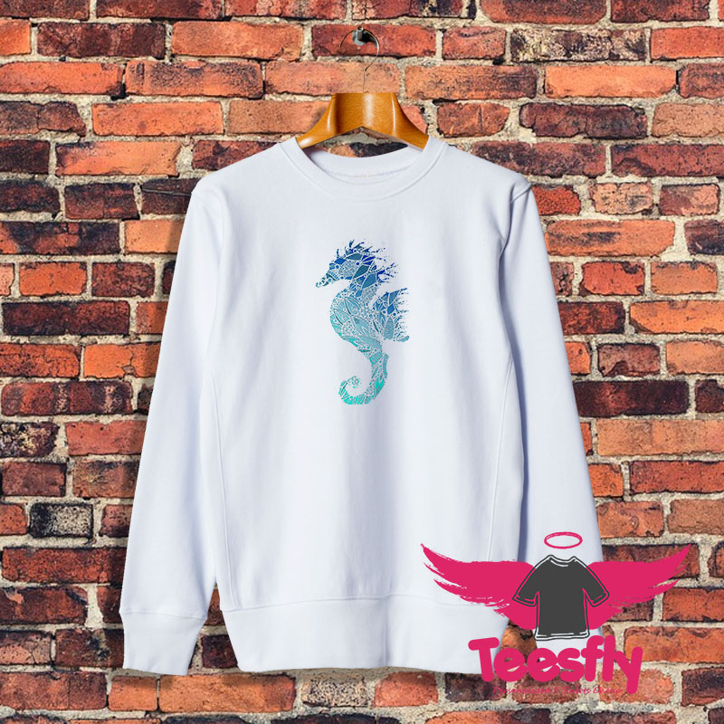 Blue Mandala Seahorse Sweatshirt