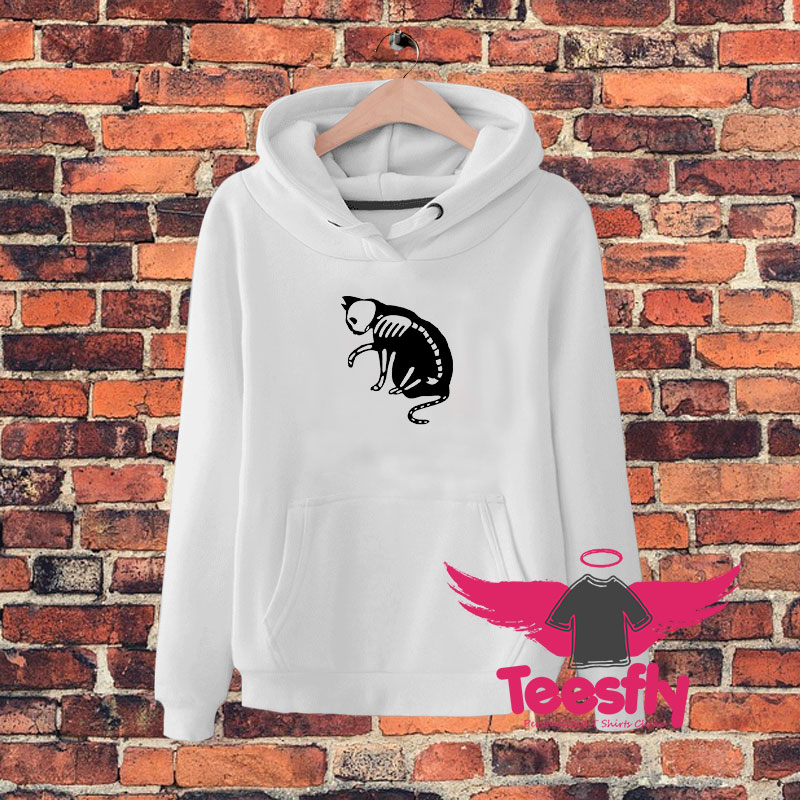 Cat White Skull Hoodie