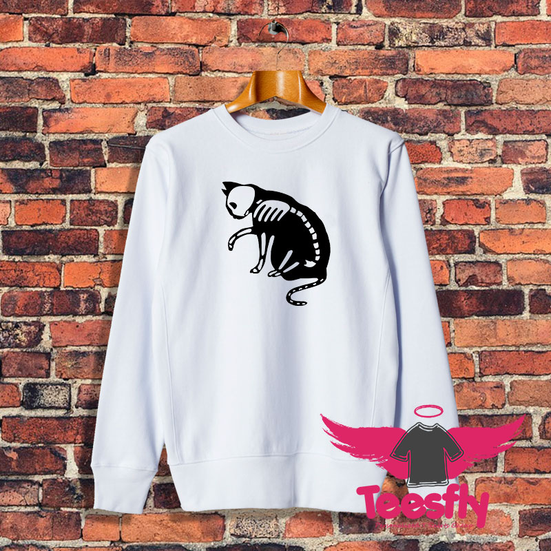 Cat White Skull Sweatshirt