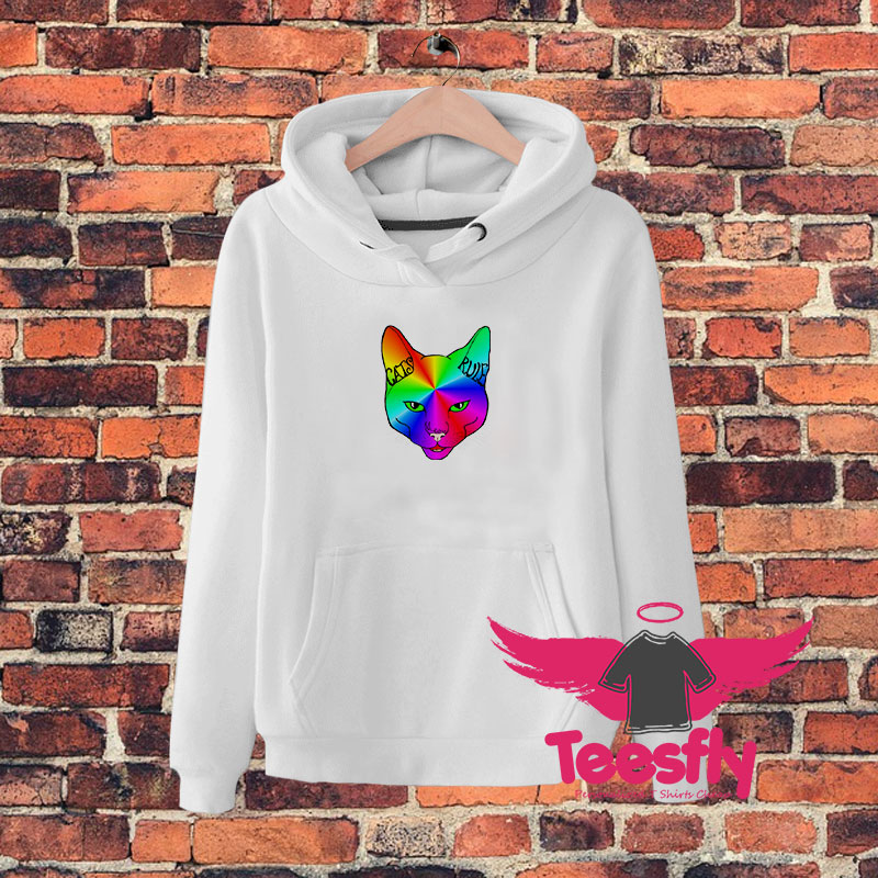 Cats Rule Rainbow Meow Hoodie