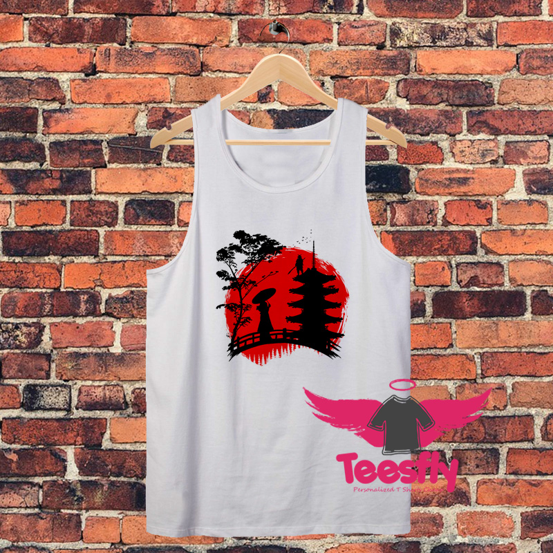 Clandestine Encounter Between Geisha And Samurai Unisex Tank Top