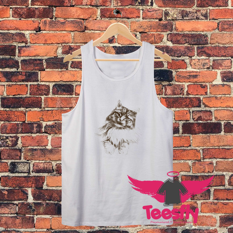 Hand Draw Cat Unisex Tank Top