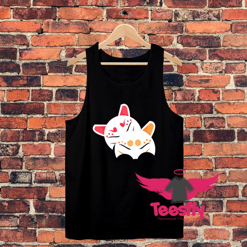 Japanese Cat Mask Unisex Tank Top