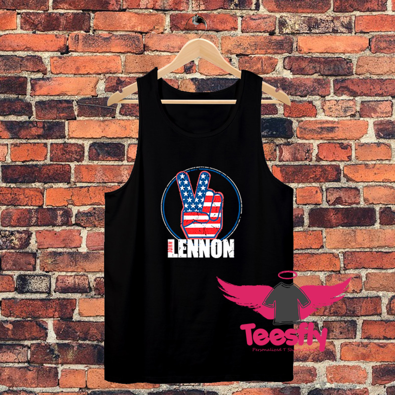 John Lennon Red White Blue Peacezzz Unisex Tank Top