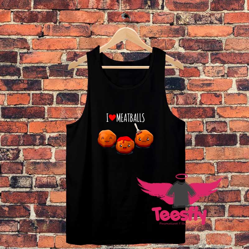 Kawaii Meatball For Italian Food Lovers Unisex Tank Top