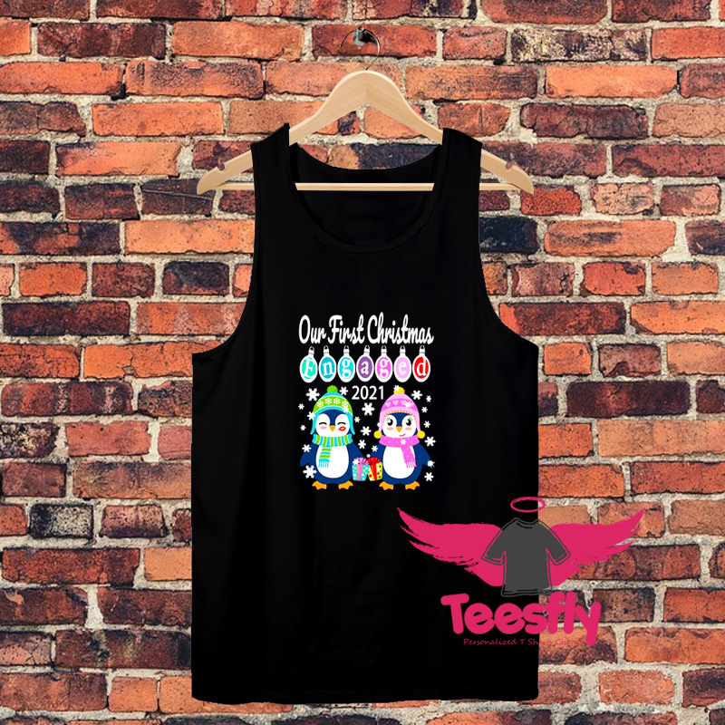 Our First Christmas Engaged Unisex Tank Top