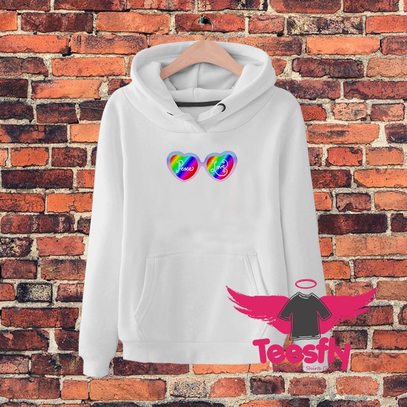 Peace and Love Heart Sunglasses Hoodie