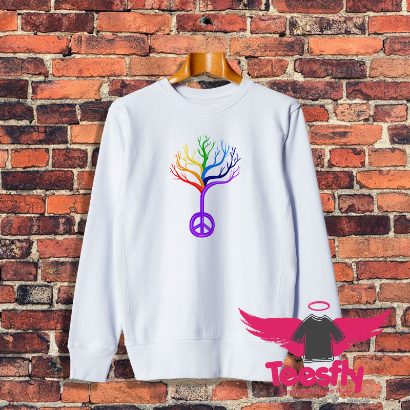 Rainbow Peace Sign Tree Sweatshirt