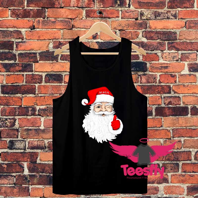 Santa Claus In A Maga Hat Trump Supporter Unisex Tank Top