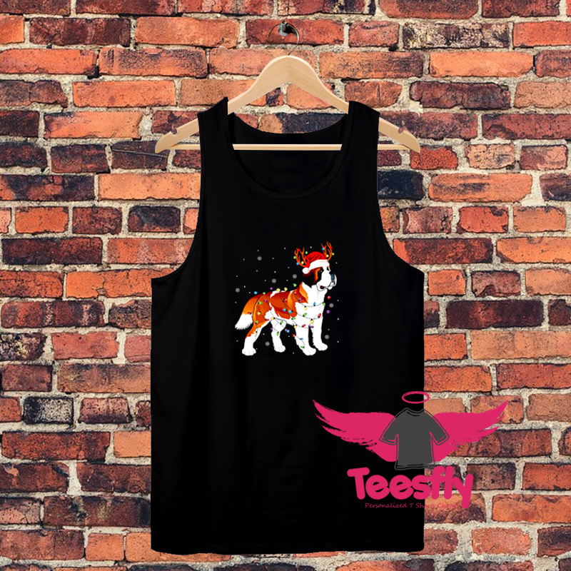 Santa Hat Reindeer Christmas Lightsooop Unisex Tank Top