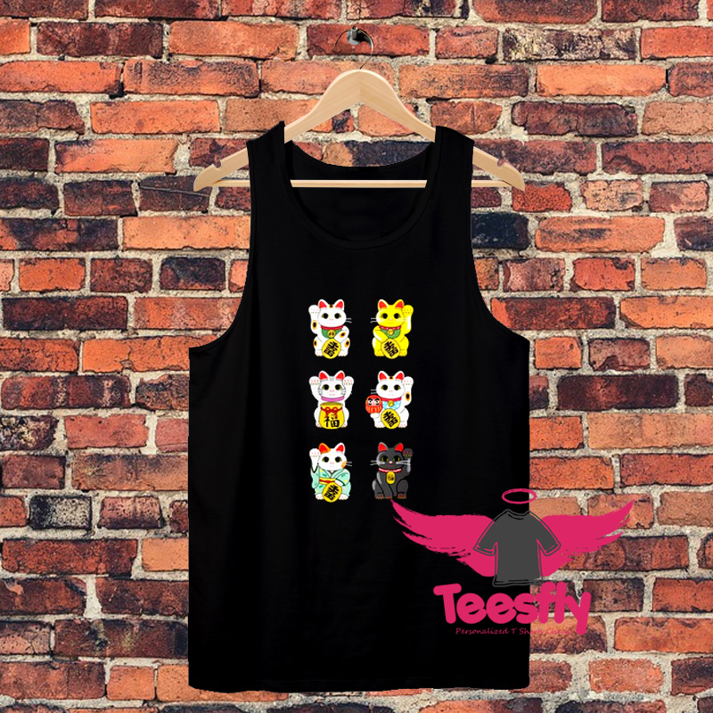 Six Maneki Lucky Cat Unisex Tank Top