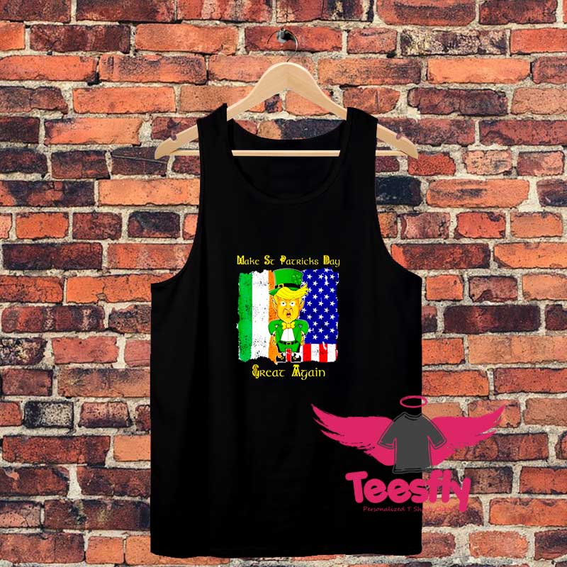 St Patricks Day American Irish Flag Trump Unisex Tank Top