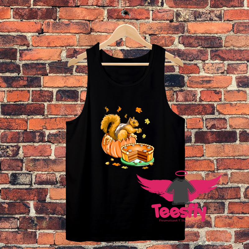 Thanksgiving Halloween Pumpkin Squirrel Unisex Tank Top