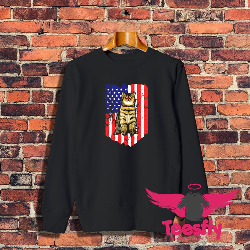 American Flag Exotic Shorthair Sweatshirt 1