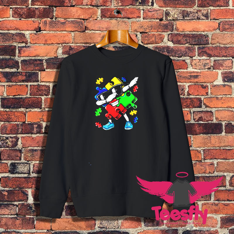 Autism Awareness Dabbing Puzzle Piece Sweatshirt 1