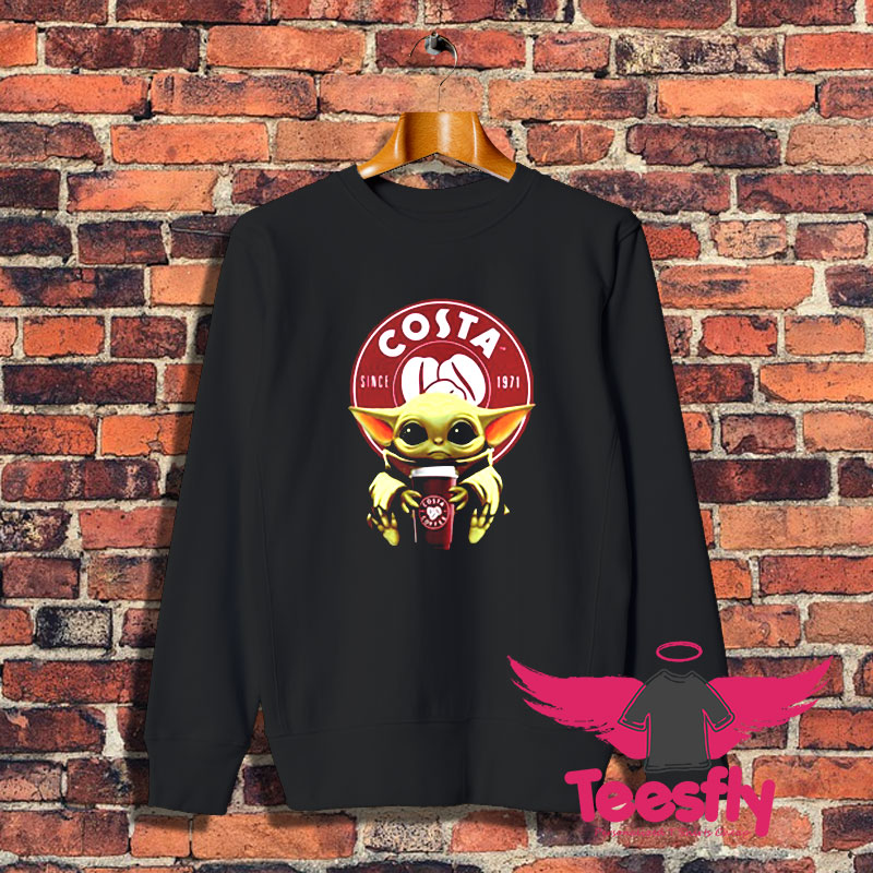 Baby Yoda Hug Costa Coffee Sweatshirt 1