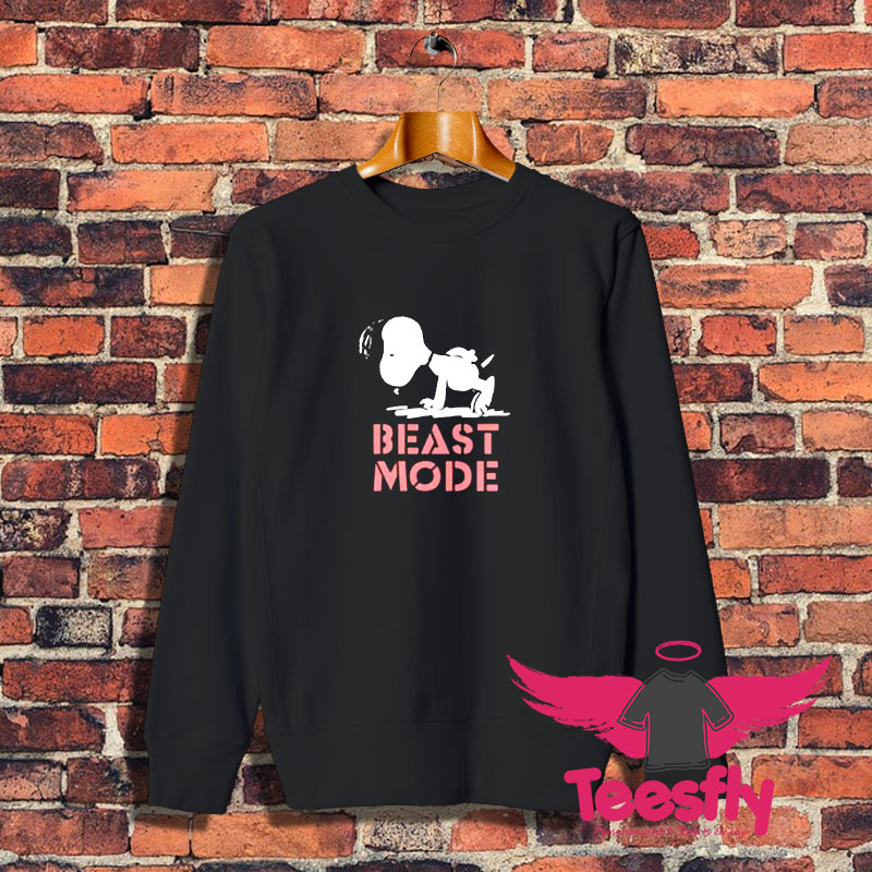 Beast Mode Gym Training Mode On Try Hard Snoopy Sweatshirt 1