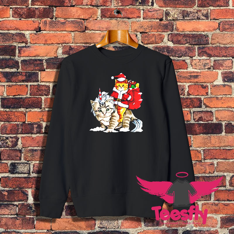 Cat Christmas Gifts Santa Sweatshirt 1