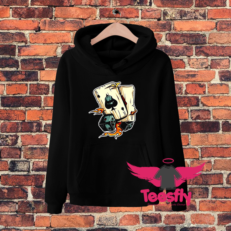 Cool Double Ace And Dice Beads Dark Hoodie