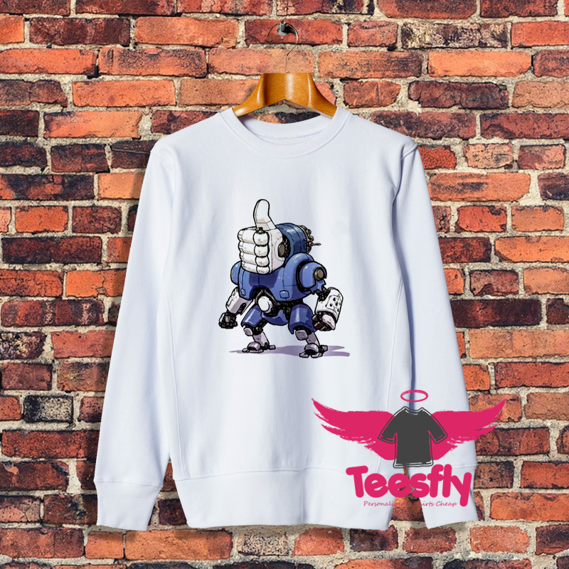 Funny Like Icon On Facebook Robot Sweatshirt