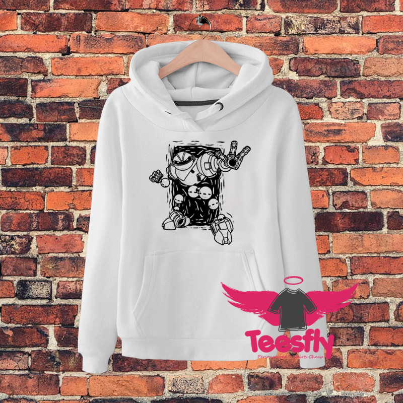 Robot Illustration Brushstrokes Hoodie