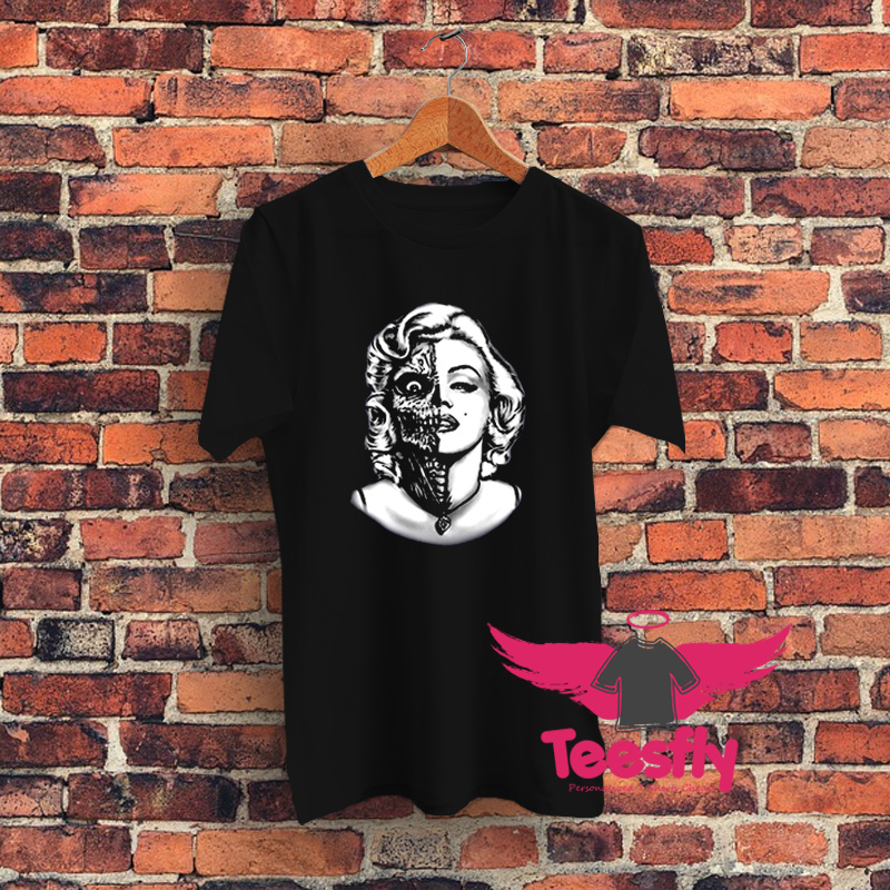 Zombie Skull Marilyn Monroe Graphic T Shirt