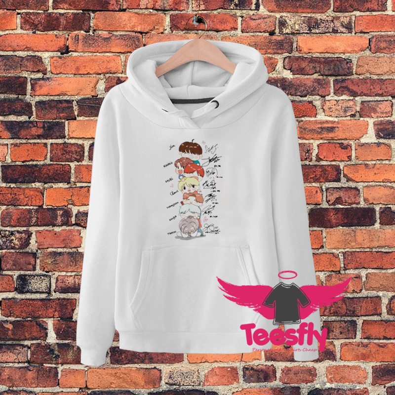 Cool BTS Chibi Signatures Hoodie