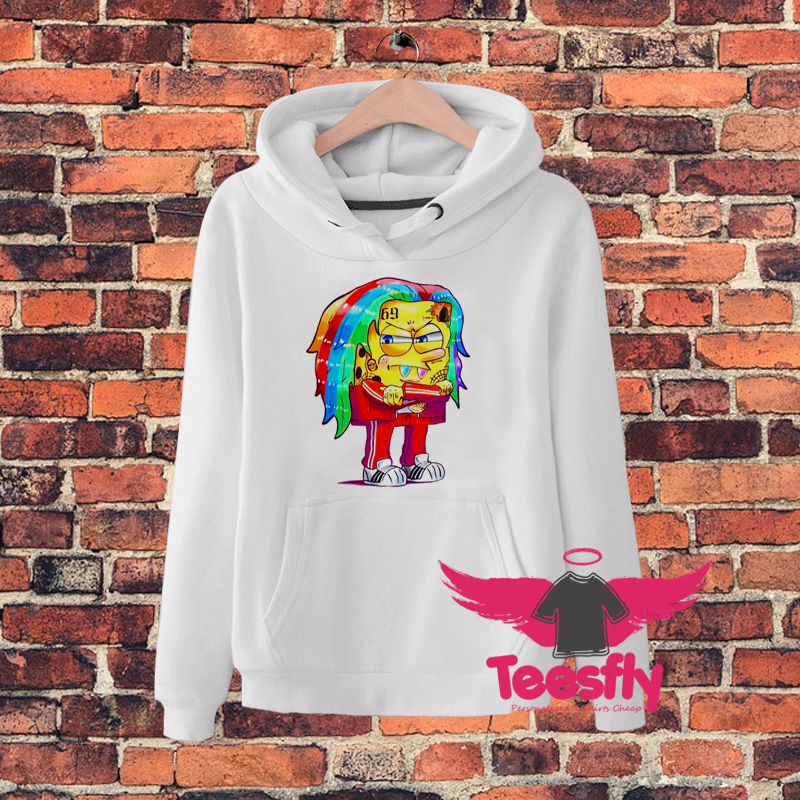 SpongeBob 6ix9ine Hair Rainbow Hoodie