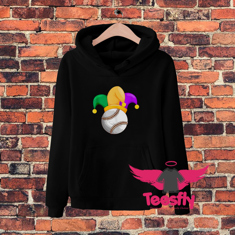 Baseball Mardi Gras Jester Hat Hoodie On Sale