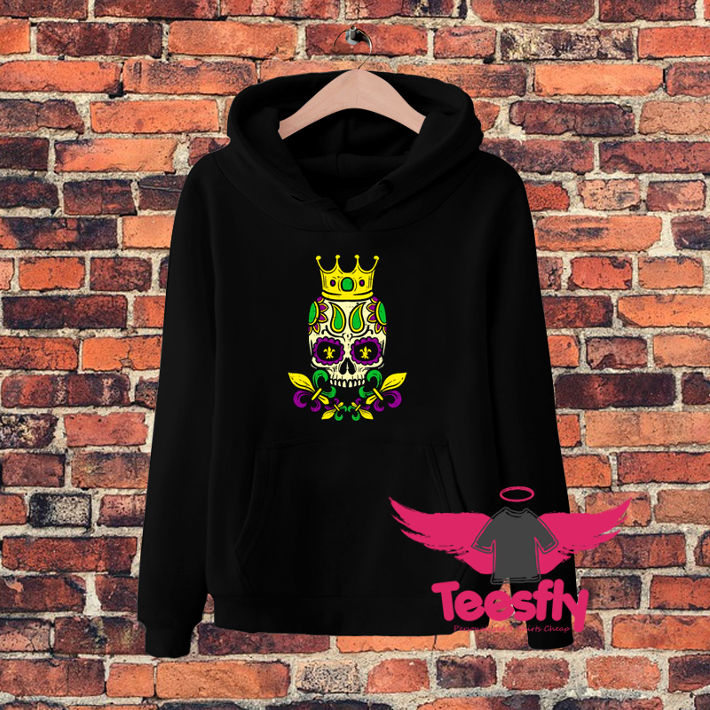 Sugar Skull Crown Jester Mardi Gras Hoodie