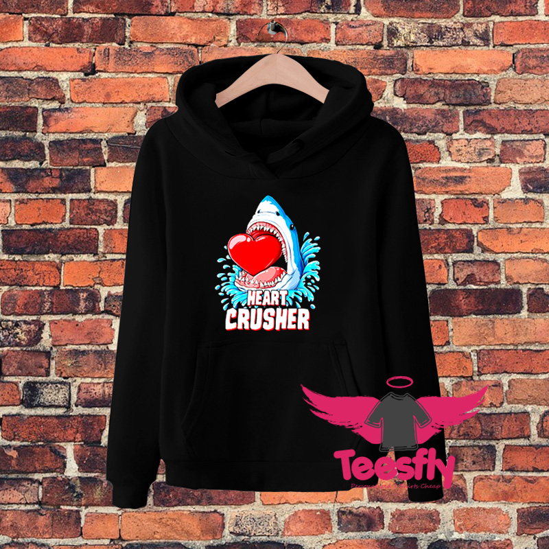 Heart Crusher Shark Valentines Day Hoodie