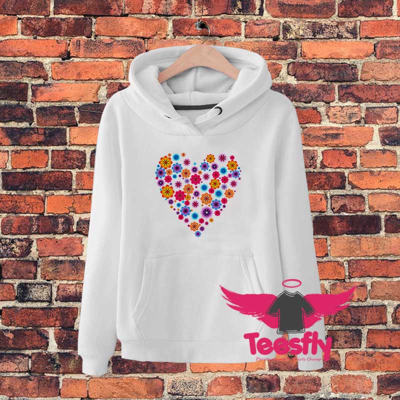 Heart Flower Colorful Hoodie