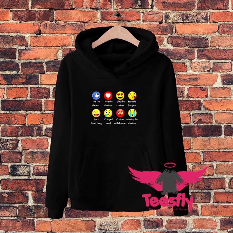 I Like Love Clarinet Emoji Emoticons Hoodie