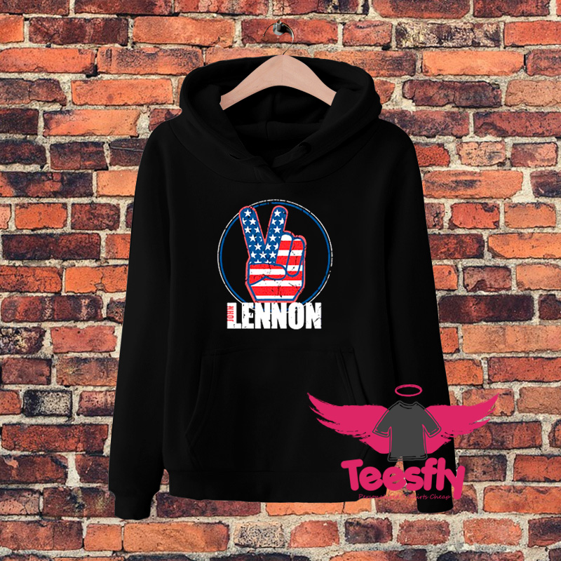 John Lennon Red White Blue Peacexc Hoodie