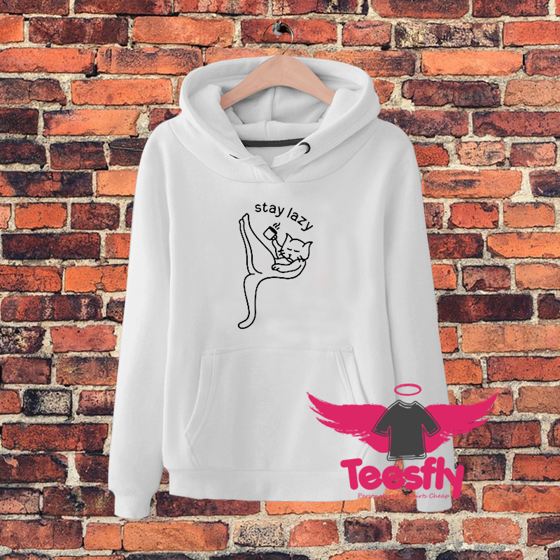 Lazy Cat Drink Coffee Hoodie