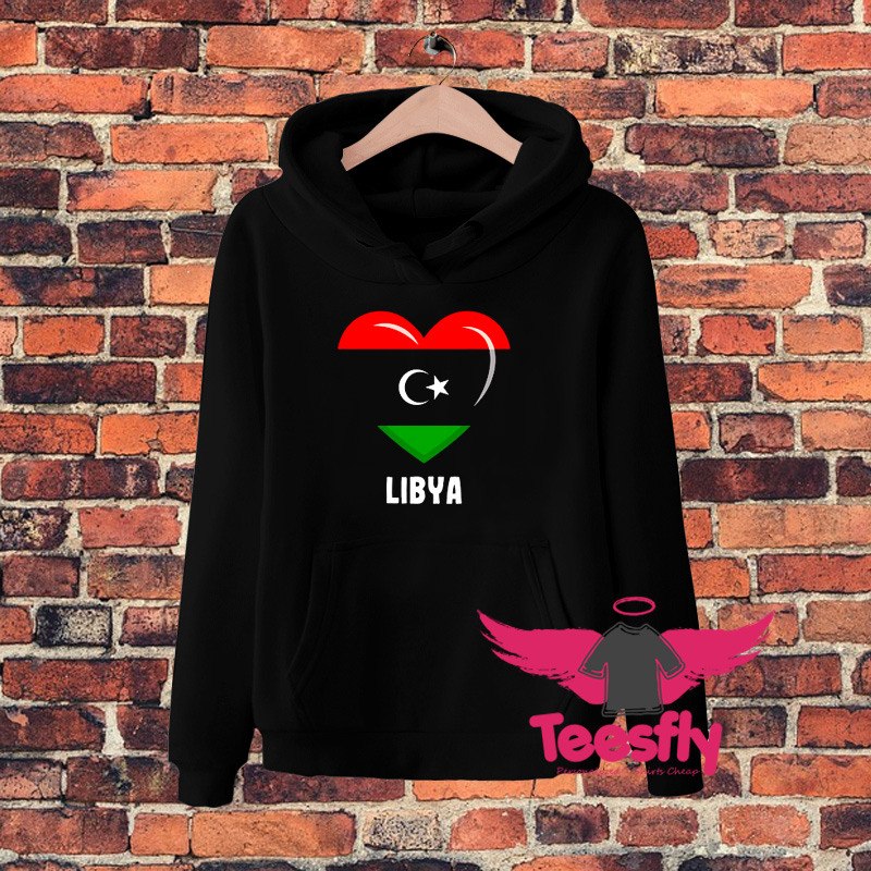 Libyan Flag Heart Hoodie