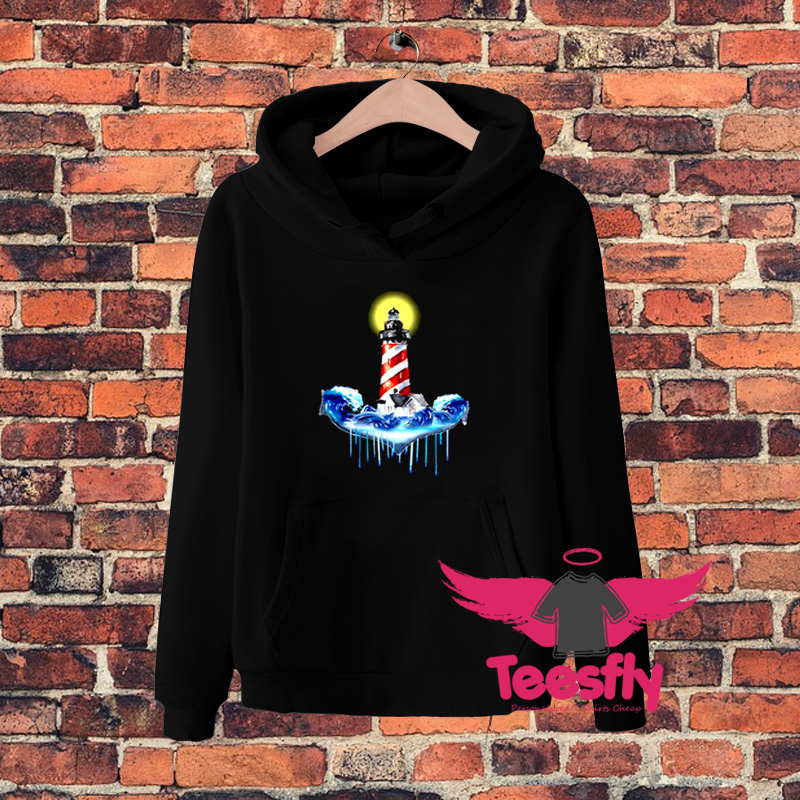 Lighthouse Anchor Water Color Hoodie