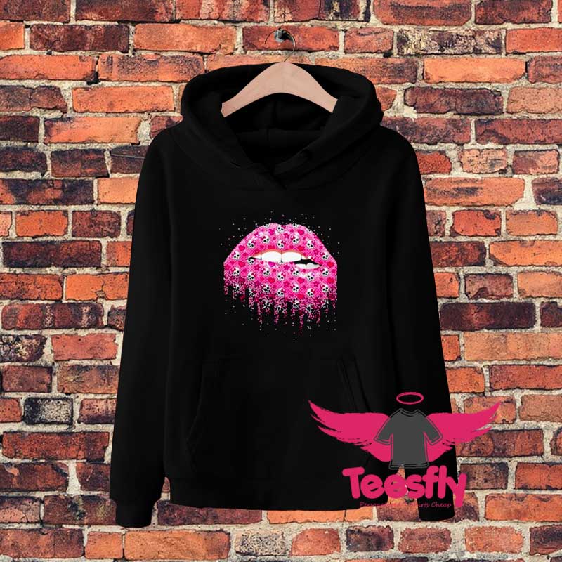 Lips pink skull Valentine Day Hoodie