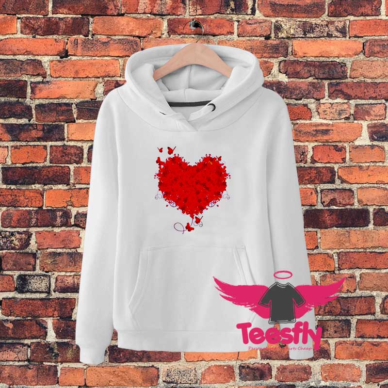 Love Heart Flower Butterfly Hoodie