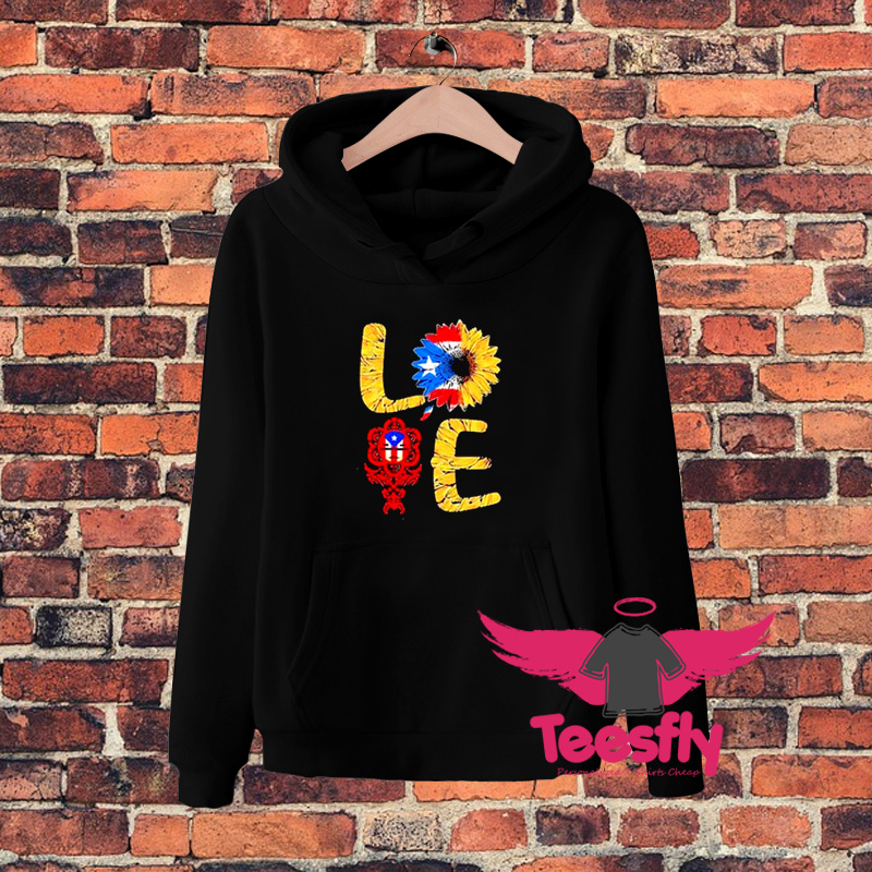 Love Sunflower American Flag Hoodie