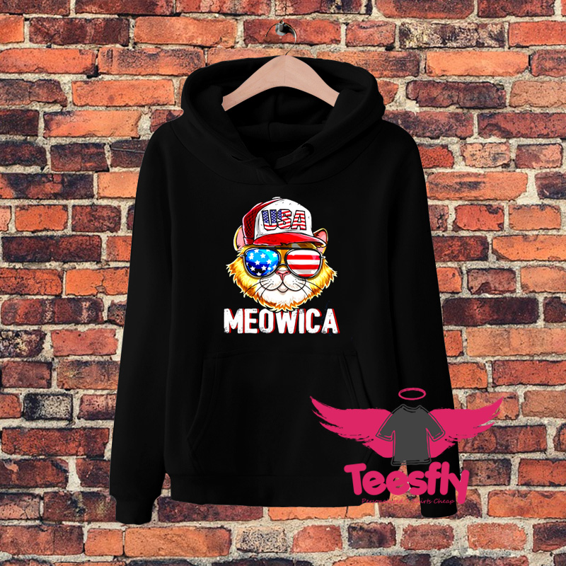 Meowica American Flag Trucker Hat Hoodie