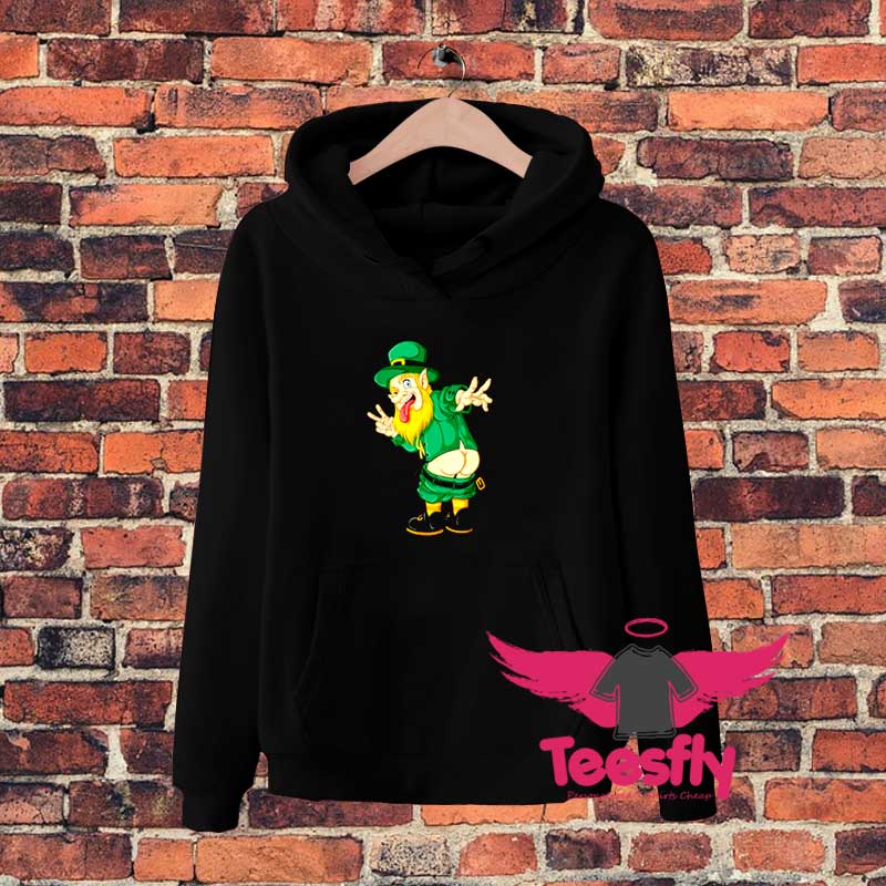 Mooning Leprechaun St Patricks Day Hoodie