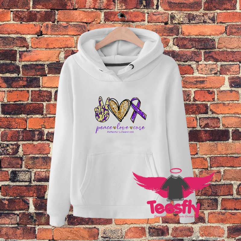 Peace Love Cure Alzheimer Awarene Hoodie