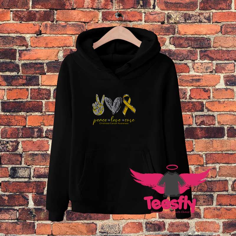 Peace Love Cure Childhood Cancer Awarene Hoodie